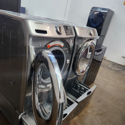 SAMSUNG SET STEAM WASHER AND ELECTRIC DRYER 