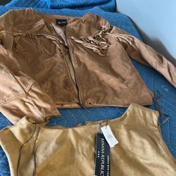 Brown jacket and blouse