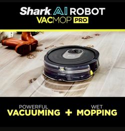 Shark Al Robot Vacuum & Mop with Self-Cleaning Brushroll for Floors, Carpet Black/ Silver (RV2001WD) With LiDAR Navigation NEW Retails $313.50