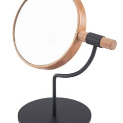 Desk Table Mirror Metal And Wooden Design For Makeup