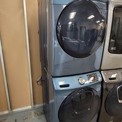 Samsung Front Loading Washer And Stackable Gas Dryer Set 
