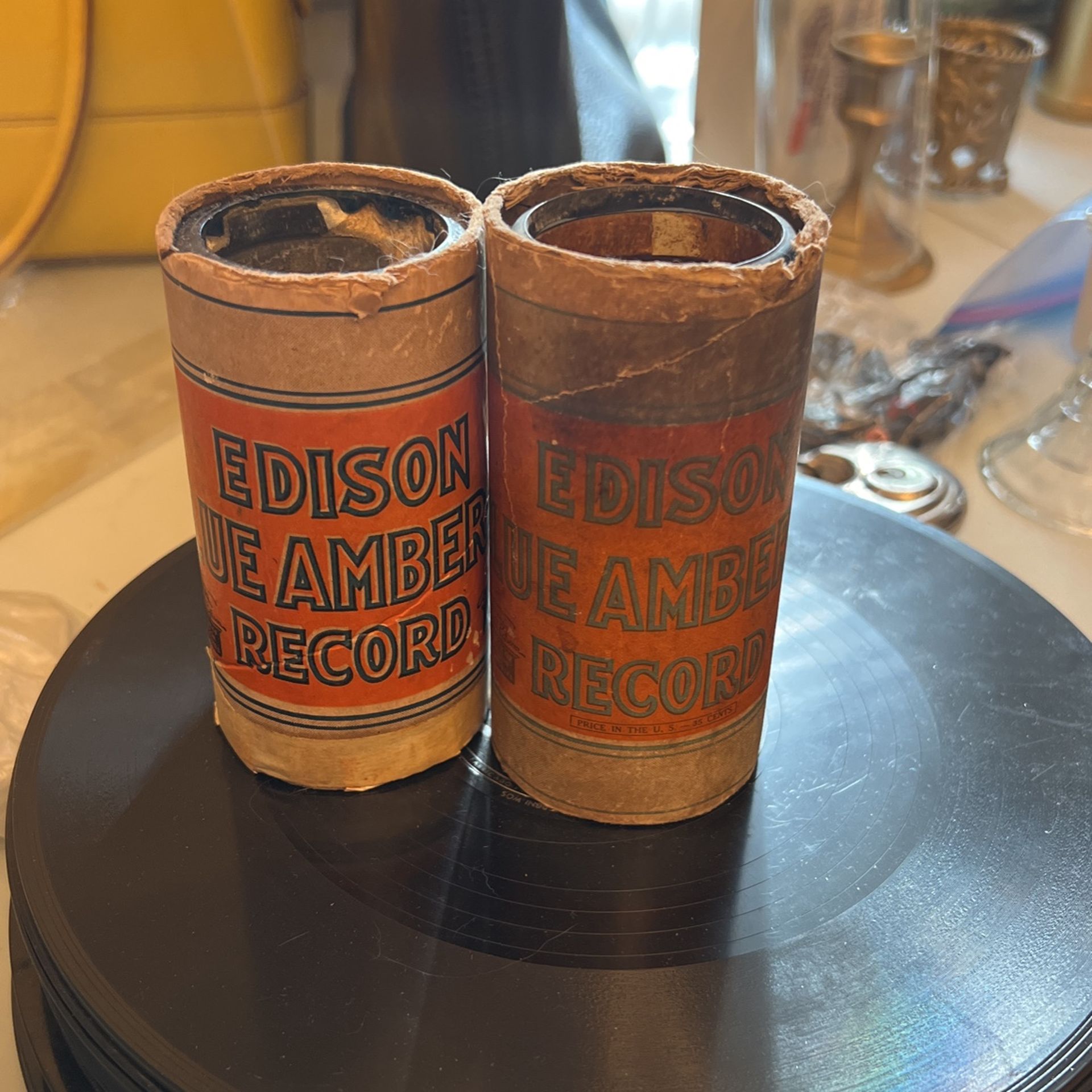 Two Edison Blue Amberol Records