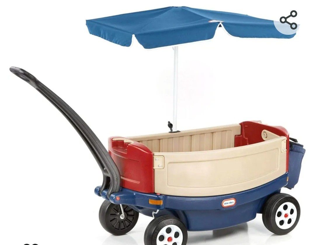 Little Tikes Delux Wagon With Umbrella And Cup Holder 