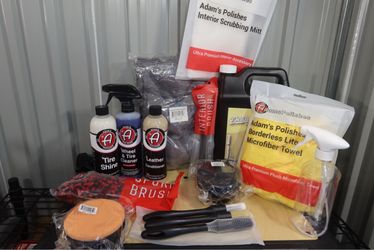 Adam’s Polishes Car Detailing Bundle – Interior/Exterior – Microfiber Towels, Brushes & Chemicals