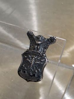 Early 1950s 925 Solid Sterling Silver US Air Force ROTC Eagle Shield Insignia Pin