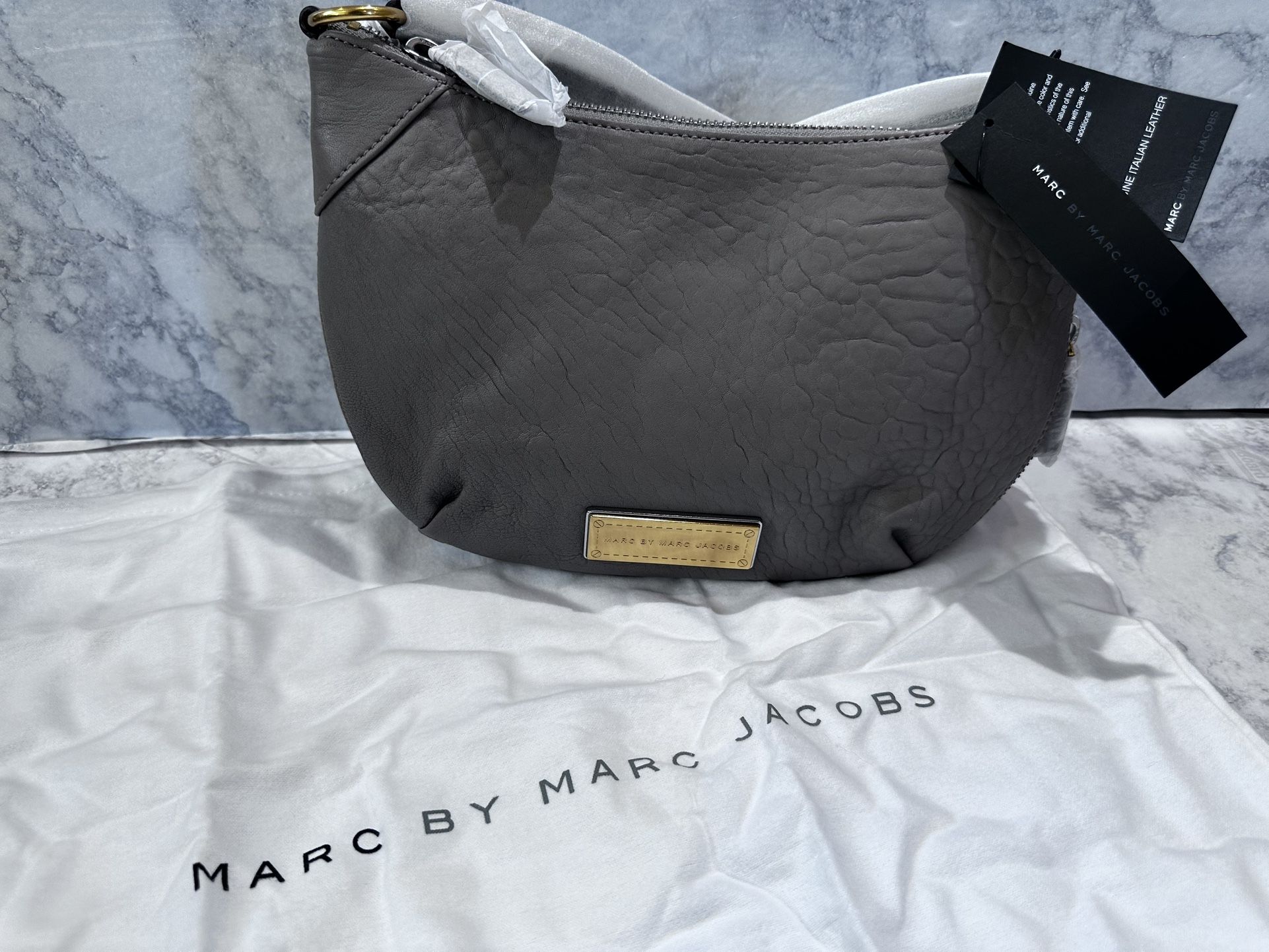 NWT Marc Jacobs Leather Rock Star Expandable Crossbody Bag Warm Zinc W/Dust Bag