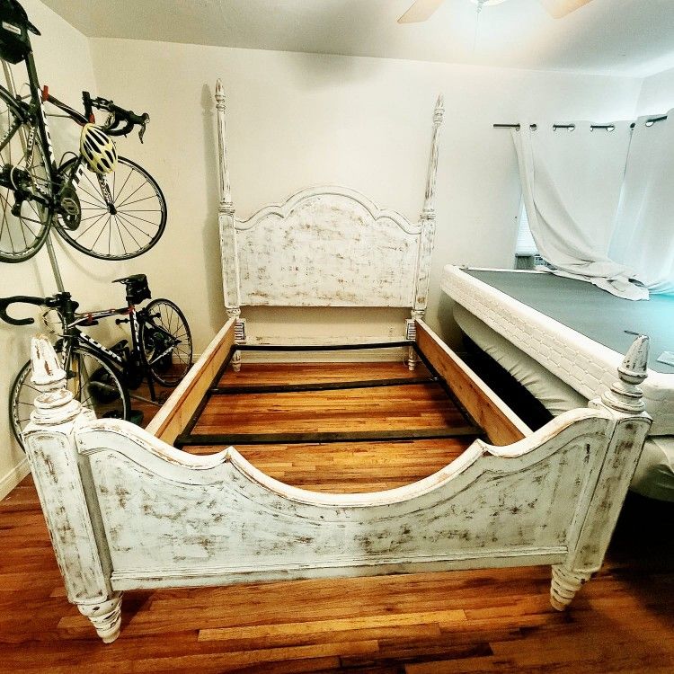 Stunning, Distressed, Solid Wood Queen Bedframe