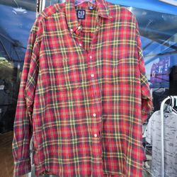 GAP BUTTON UP PLAID | SIZE : L