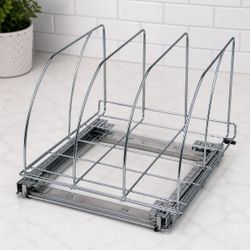 LYNK Professional 430221DS Pull Out Bakeware Tray cabinet Organizer 10" x 21" Chrome