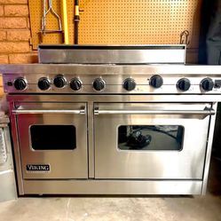 MINT CONDITION VIKING GAS 48" SS RANGE 6 BURNER W/ GRIDDLE $15K NEW!