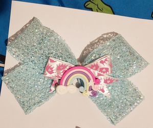 Rainbow hair bow