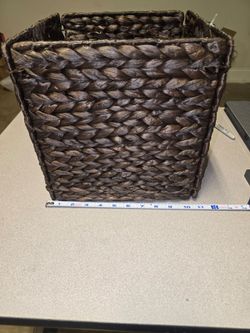 Casafield Woven Water Hyacinth Storage Basket Brown – Cutout Handles