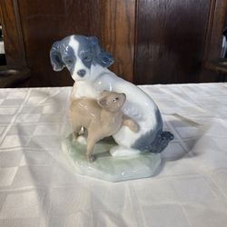 Lladro Dog and Cat in Harmony