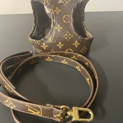 lv dog harness and leash set