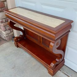 Antique Marble Top Entry Or Sofa Table