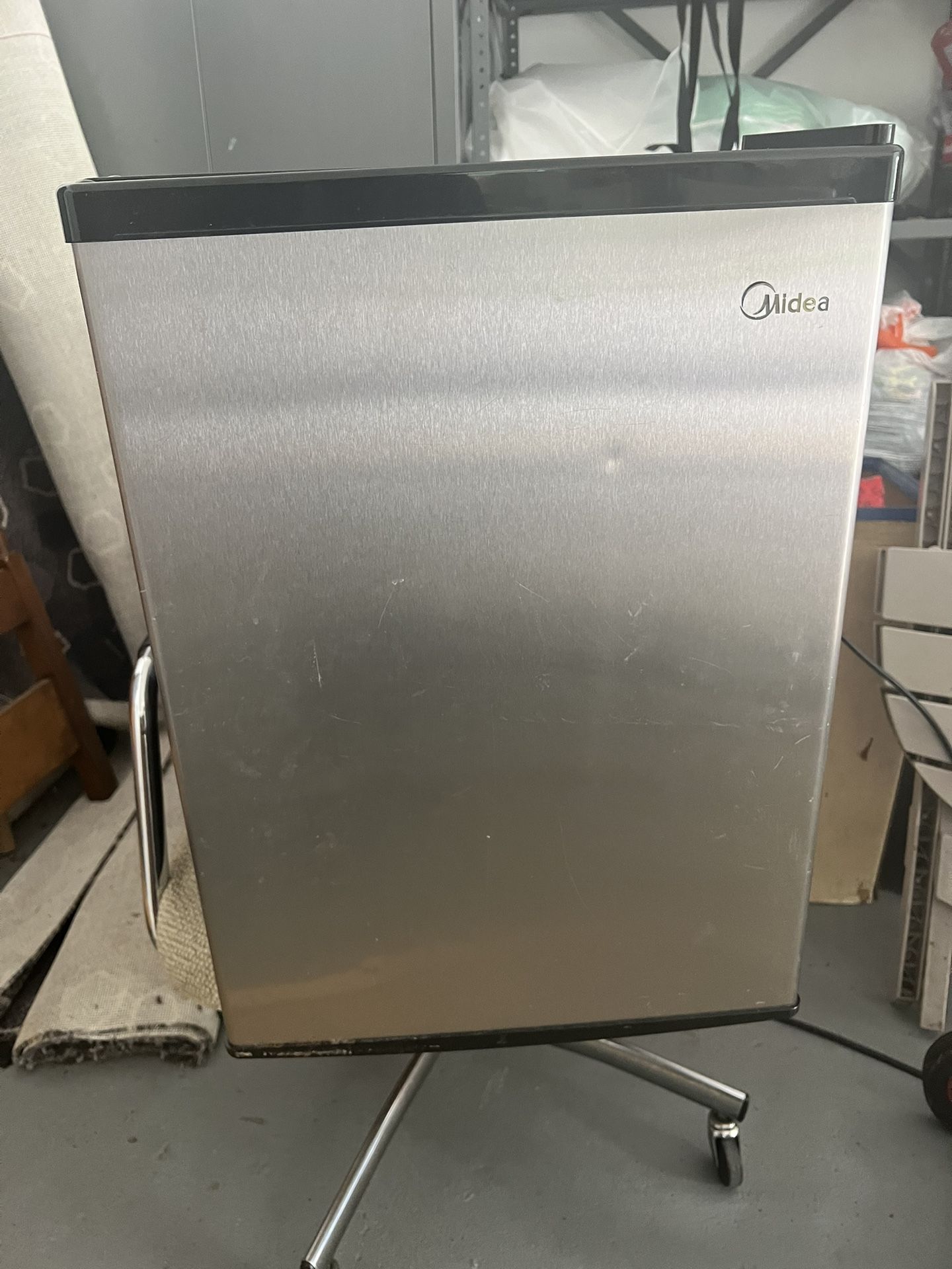 Midea mini fridge stainless 24” tall 20”deep 17” wide