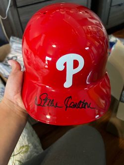 Steve Carlton authenticated full-size Phillies helmets