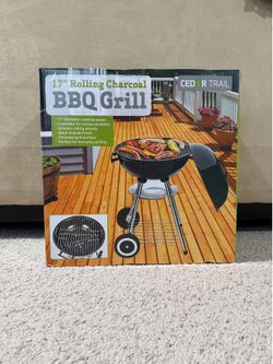 New Cedar Trail 17” Rolling Charcoal BBQ Grill