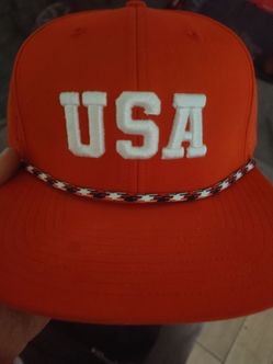 PUGS Flat Bill Flag Hat USA red