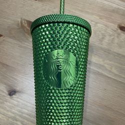 16oz Green Studded Metallic Tumble