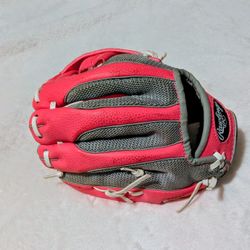 Rawlings Players Series PL90PSM BEBKS Soft Ball Youth Pink Gray 9 " Glove