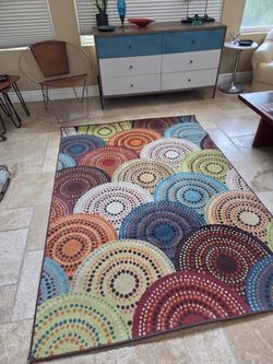 5x7  MID CENTURY BOHO AREA RUG MODERN