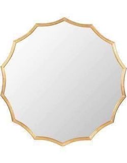 New 40-Inch Round Sunburst Wall Mirror with Lustrous Gold Frame, Versatile Wall Decor