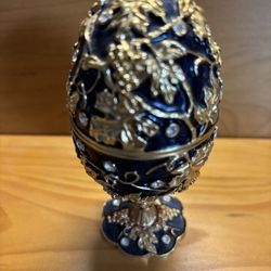 Egg Shaped Trinket Box 5”Tall