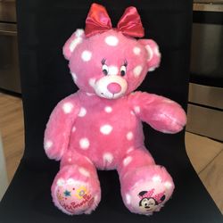 Build A Bear 18" Plush Pink Polka Dot Disney Minnie Mouse W/ Bow Stuffed Animal