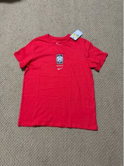 Nike South Korea KFA Logo Soccer T-Shirt IH2241-679 Red (Women’s Small) NWT