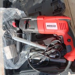 1/2" Electric Rotary Hammer Drill 3 Mode SDS-Plus Chisel Kit 1100W w/ Bit