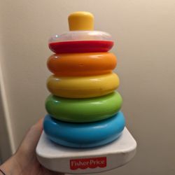 Fisher-Price Baby Stacking Toy Rock-A-Stack, Roly-Poly Base with 5 Colorful Rings for Ages 6+ Months

