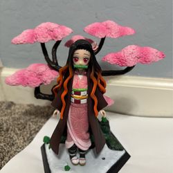 Nezuko Demon Slayer Collectible Figure with Cherry Blossom Tree Base