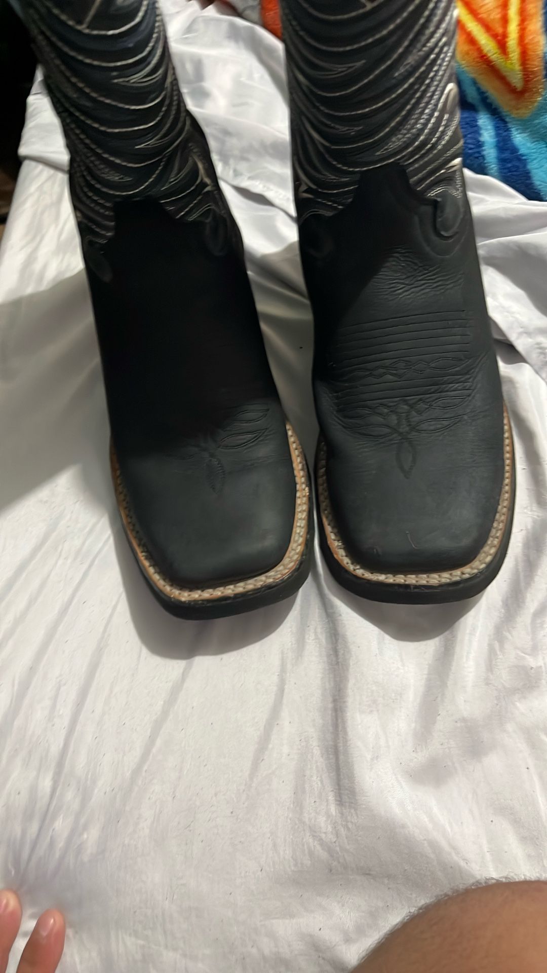 Black Cowboy Boots Size 6.5