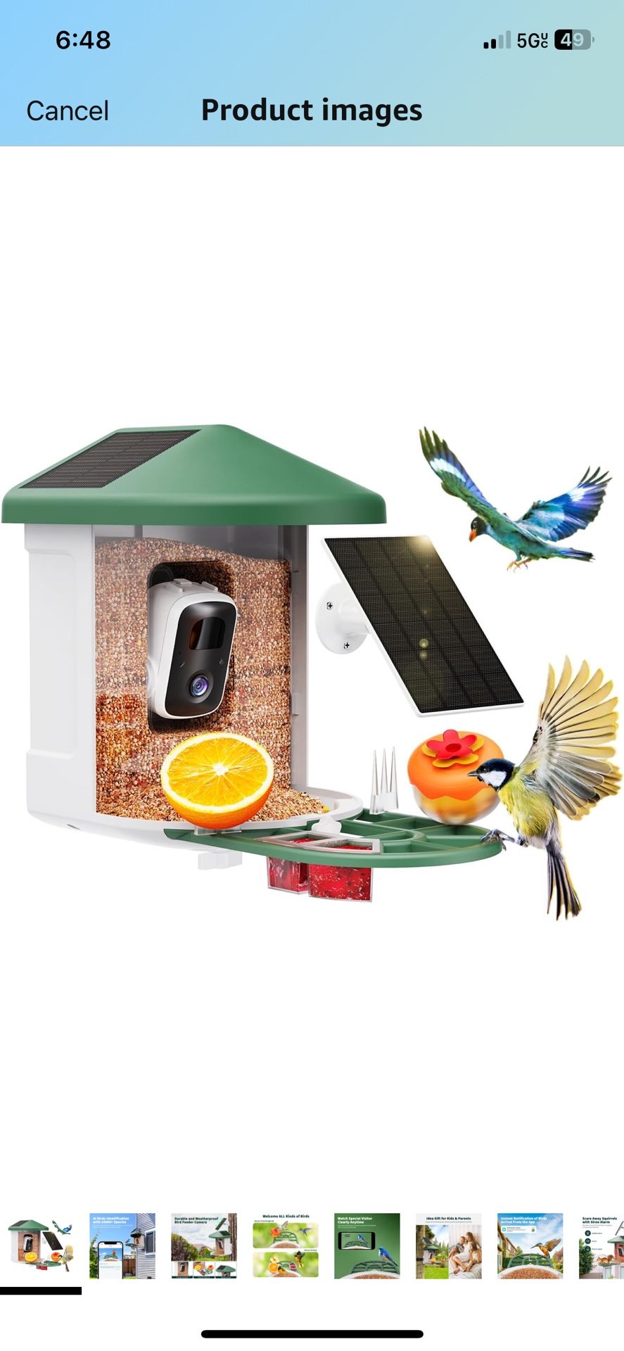 Bird Feeder with Camera with AI Identify Birds Species Solar Panel, Smart Bird House with Cam, 2K Live View, Instant Arrival Alerts