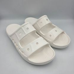 Crocs Baya White Men's Slide Sandals Lightweight Comfort Double Strap Size 12