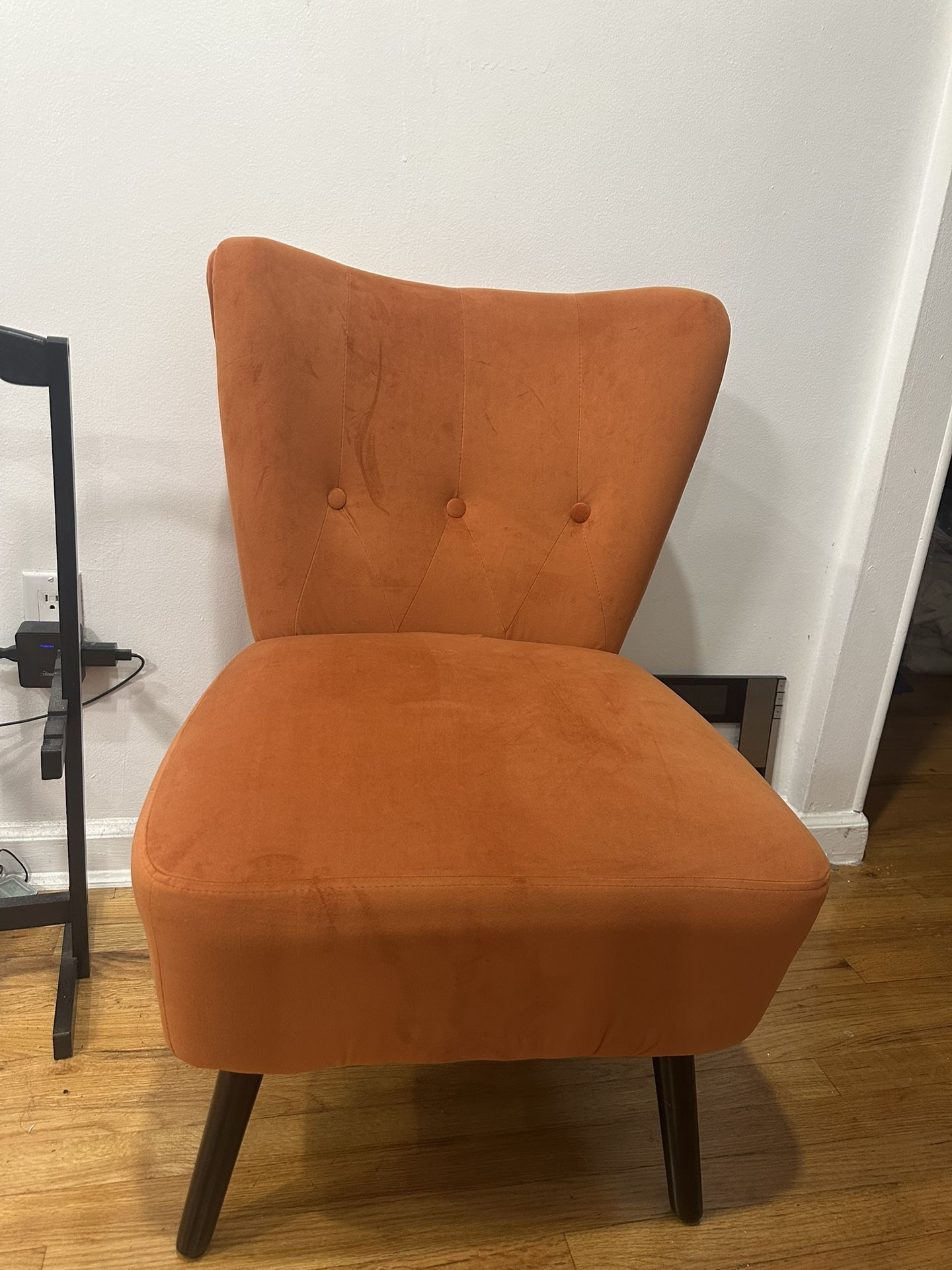 Dechane 22.5" Wide Tufted Velvet Slipper Chair, Velvet Covering Accent Chair,Living Room Chair