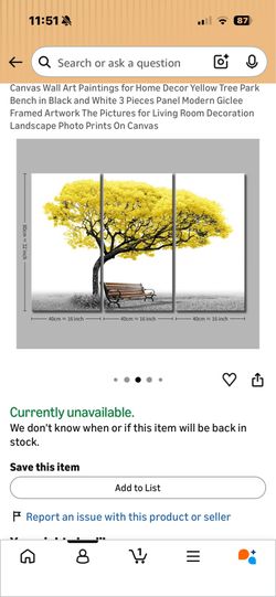 Yellow Canvas Wall Art