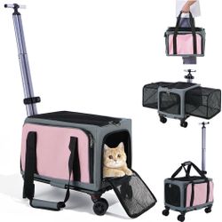 3-Sided Expandable Rolling Pet Carrier with Wheels -NEW (3134/7)