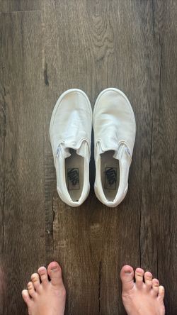 GOOD CONDITION WHITE SLIP ON VANS