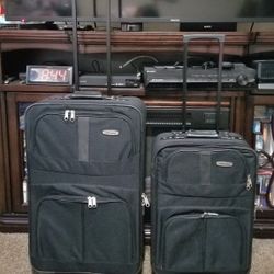 2pc Concourse Luggage Suitcase 24" H x 15" W x 6" D & 19" H x 13" W x 6" D
