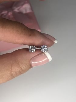 Brand New Sterling Silver 925 Stud Earrings with CZ Diamonds