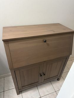 Dark Gray Stained IKEA Hemnes Secretary Desk Bureau | Real Wood