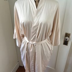 Sioro Champagne Satin Robe - Size S
