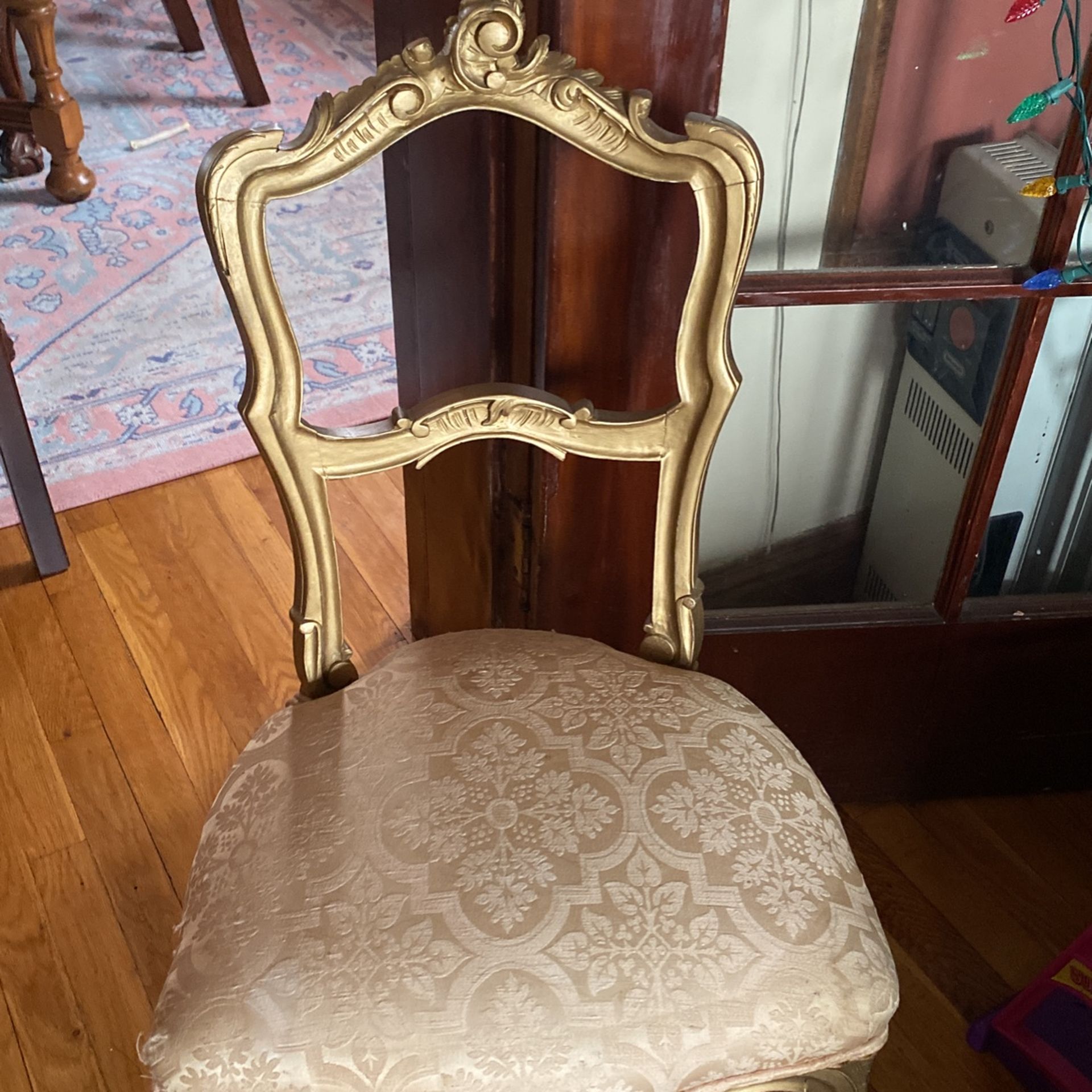 Antique French Provincial Pink Side Chair 
