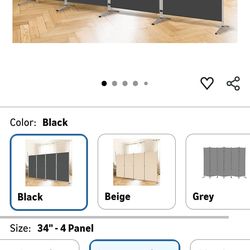 RANTILA 4 Panel Room Divider, 6 Ft Tall Folding Privacy Screen Room Dividers, Freestanding Room Partition Wall Dividers,