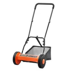 50#Push Reel Lawn Mower 16 inch, 5 Blades Manual Push Mower No Motor, 0.6-1.75 in Adjustable Cutting Height, Walk-Behind Lawn Mowers with Grass Catche