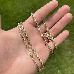 14K Gold Rope Chain 26”