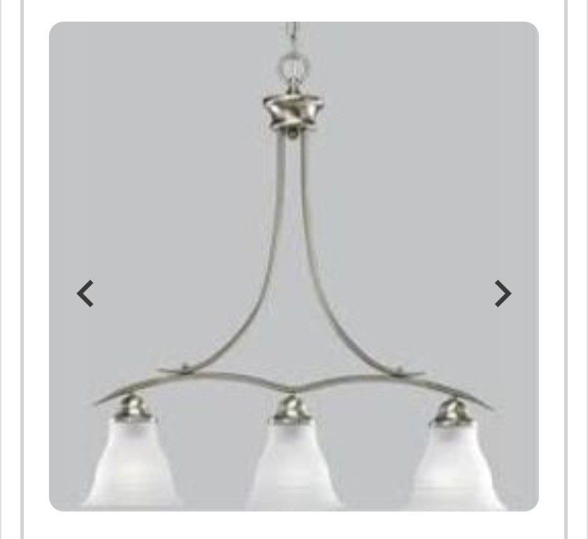 Trinity Collection 4-Light Brushed Nickel Etched Glass Traditional Chandelier Light