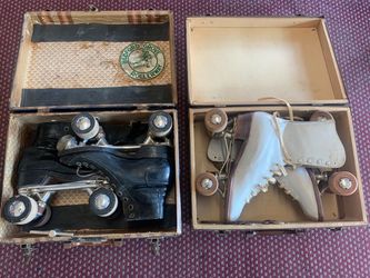 Vintage Men’s and Ladie’s Roller Skates with Carrying Cases and Original Tools $120- Each